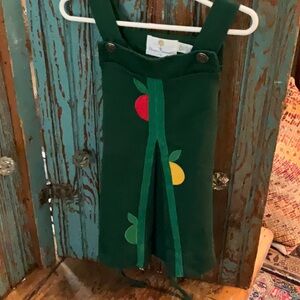 Vintage Florence Eiseman Green and Red Dress 4T